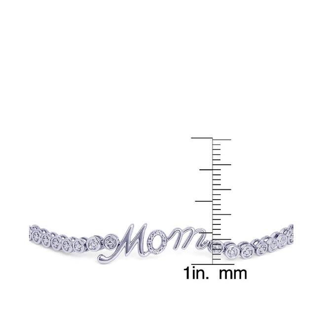 Victoria Townsend Silver Diamond Accent MOM Adjustable Bracelet