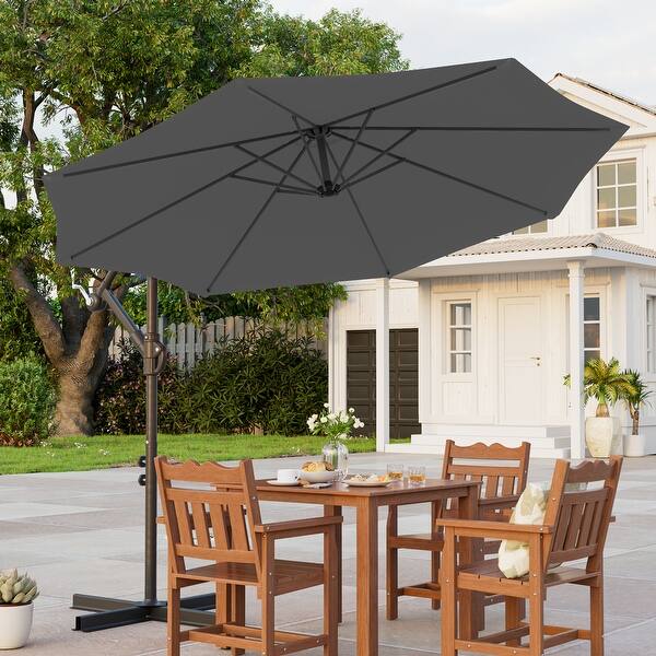 10 ft patio offset umbrella 10-Foot Cantilever Outdoor Market Hanging Umbrel – Better Home Furniture Find the perfect angle HOMSHADE 10ft Patio Umbrella, Offset