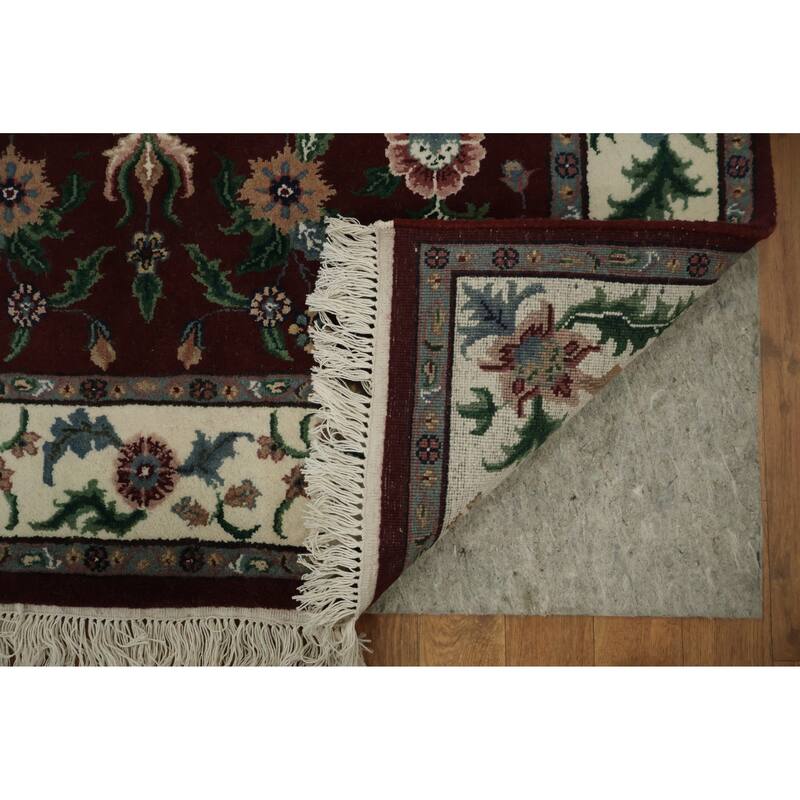 Hand Knotted Oriental 100% Wool Carpet Traditional All-Over Red Agra Area Rug - 5' 11'' X 3' 11''