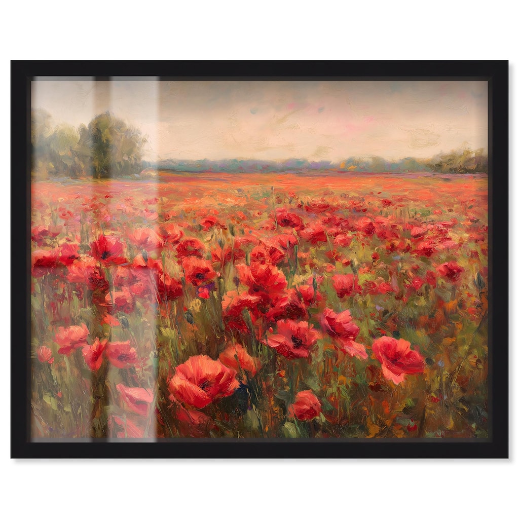 Sea of Red Poppies II Shadowbox by Art Remedy