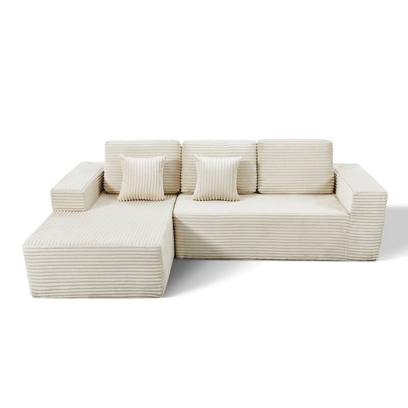 Pocassy L-Shape Sectional Sofa Sofa Couch Living Room Futon Couch