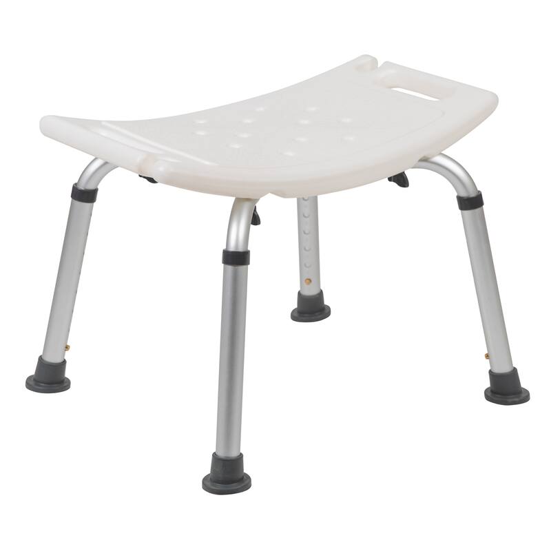 Tool-Free 300 Lb. Capacity, Adjustable Bath & Shower Chair w/Non-slip Feet - 17"D x 19"W x 14.5" - 21.5"H