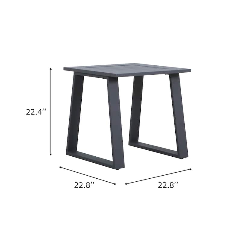 3-Piece Outdoor Patio Bistro Set with Gray Cushions