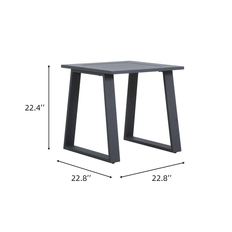 3-Piece Outdoor Patio Lounger Set with Gray Cushions