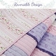 preview thumbnail 3 of 4, Cozy Line Pink Purple Fun Floral Ruffle Stripe Cotton Quilt Bedding Set