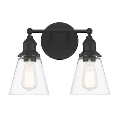 Minka Lavery 5682 Barwell 2 Light 15" Wide Vanity Light with Clear