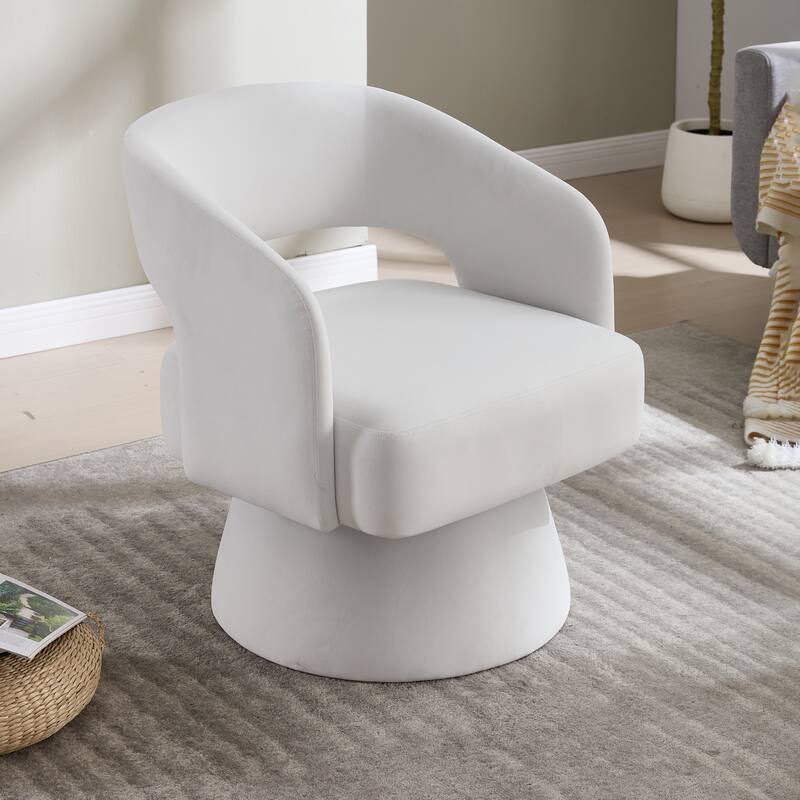 Velvet Accent Armchair 360 Degree Swivel Club Chair for Living Room
