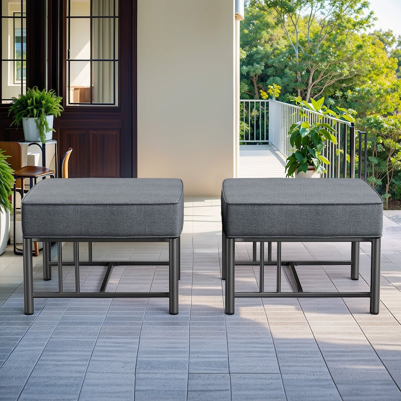 Pocassy 6PCS Sofa Patio Chair Ottoman with Table