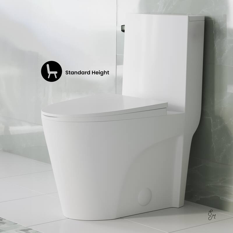 St. Tropez One-Piece 10" Rough-In 1.28 Gpf Left-Hand Vortex Flush Elongated Toilet In Matte White