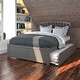 preview thumbnail 17 of 84, Richmond Solid Wood Platform Bed with Footboard & Twin XL Trundle Grey - Queen