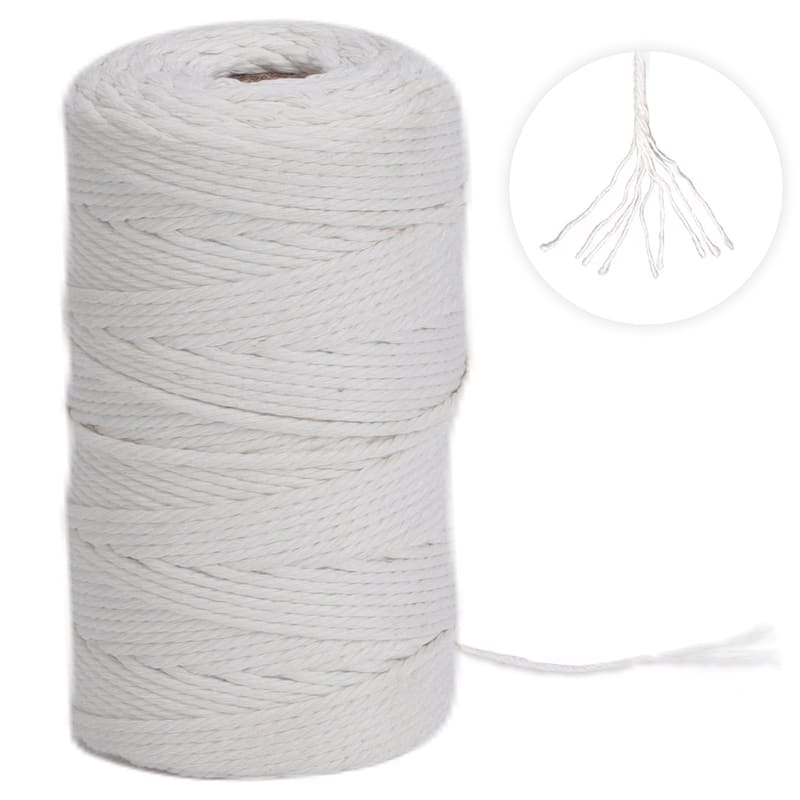 VECELO White Garden Twine Strong Hemp Rope for Gardening Plant Tie Floristry Crafts Gift Wrapping Packing Decor