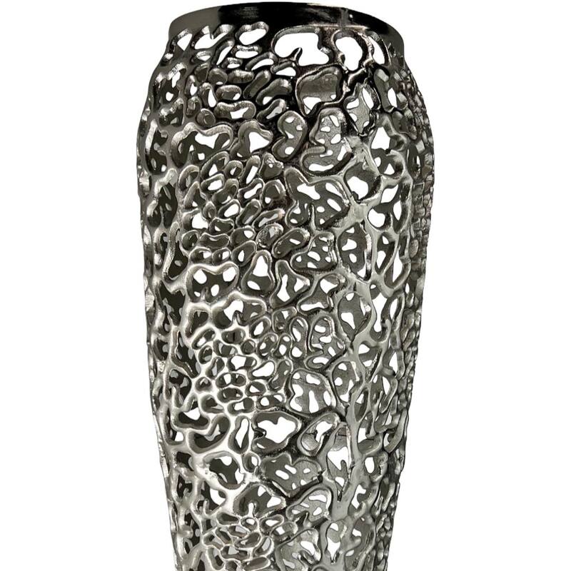 Decorative Handmade Aluminum Hollow-out Flower Vase