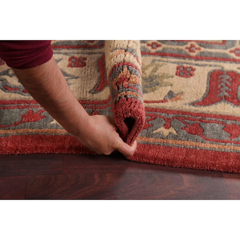 Vegetable Dye Nepalese Oriental Area Rug Hand-knotted Wool Carpet - 6'1" x 9'4"