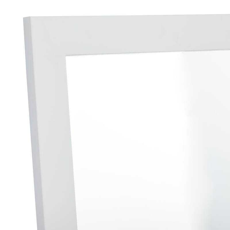 Wooden Rectangular Minimalistic Room Wall Mirror - White or Black - Roche River Decor