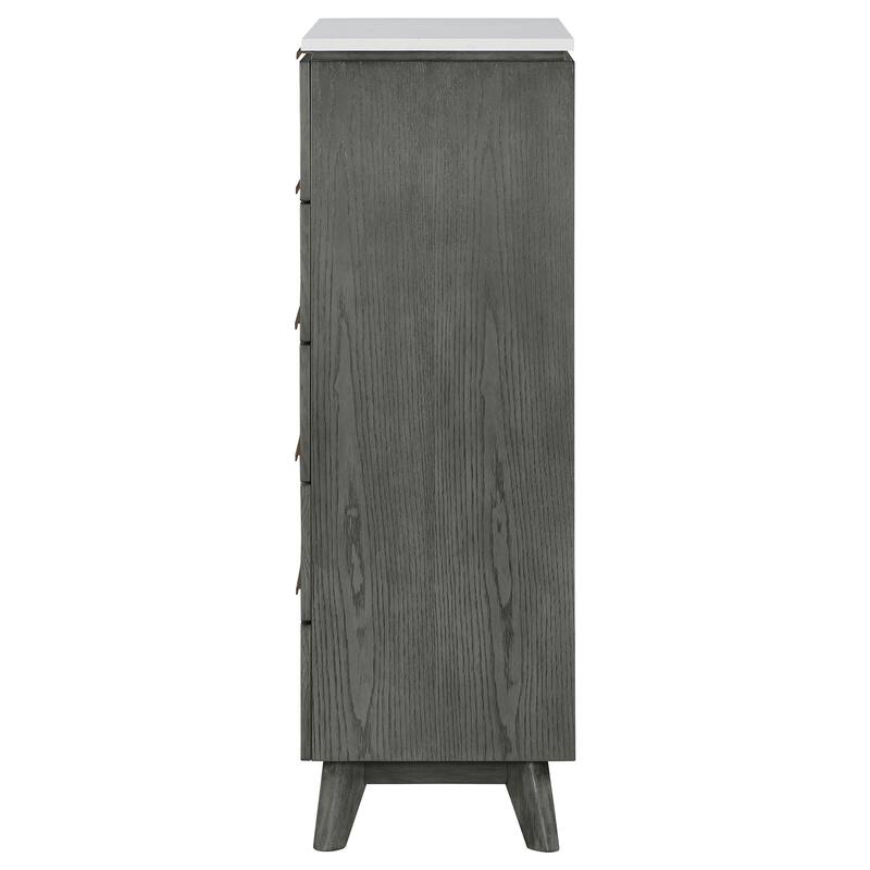 Nathan Mid-Century Modern Wood 5-drawer Bedroom Chest Grey
