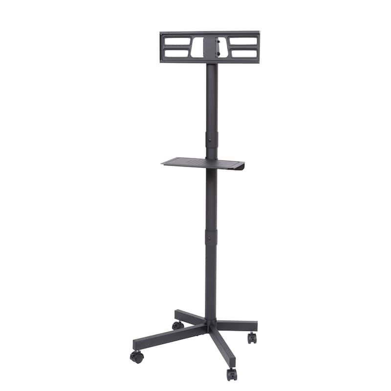 53.15" Mobile TV Stand with Height adjustable Bracket, Tilt Function and 4 Heavy-duty 360掳Casters for 23-60 Inch TVs