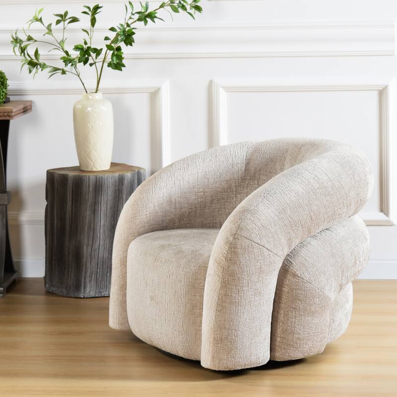 StyleCraft Arlo Swivel Tub Accent Chair - Solo Beige