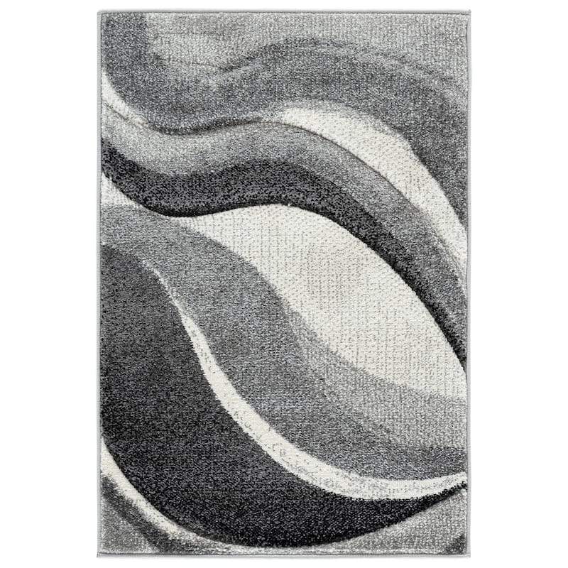 SAFAVIEH Hollywood Zohreh Mid-Century Modern Abstract Rug - 2'3" x 4' - Grey/Ivory