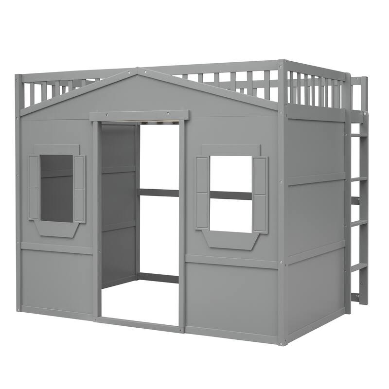 Twin Size Loft Bed with Ladder, Solid Wood Frame, Ideal for Kids and Teens