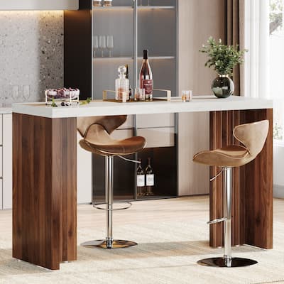 Home Bar Unit, 55.12-Inch Bar Table - 55.12" L x 19.69" W x 35.83" H