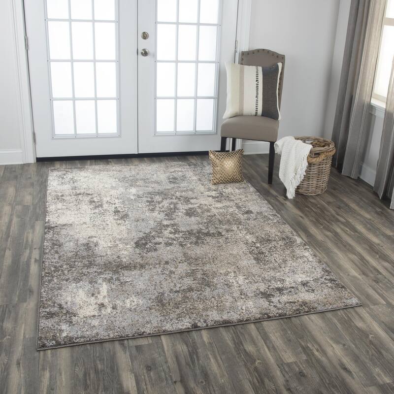 Alora Decor Venice Neutral Tan, Cream, Silver, and Grey Abstract Rug