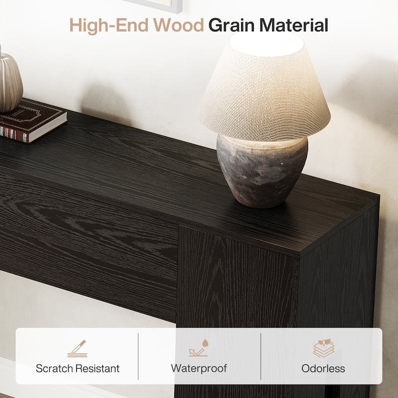71-Inch Long Console Table for Entryway, Living Room, Rustic Brown - 70.86" L x 13.78" W x 32.3" H