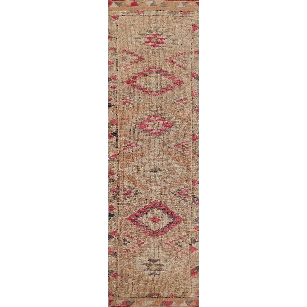 Vintage Oushak Turkish Staircase Runner Rug Hand-knotted Wool Carpet ...