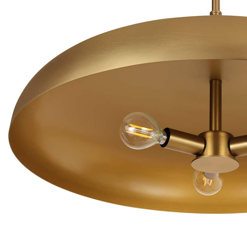LamQee 20" Pendant Light Metal Dome Ceiling Hanging Chandelier - 19.7 inch