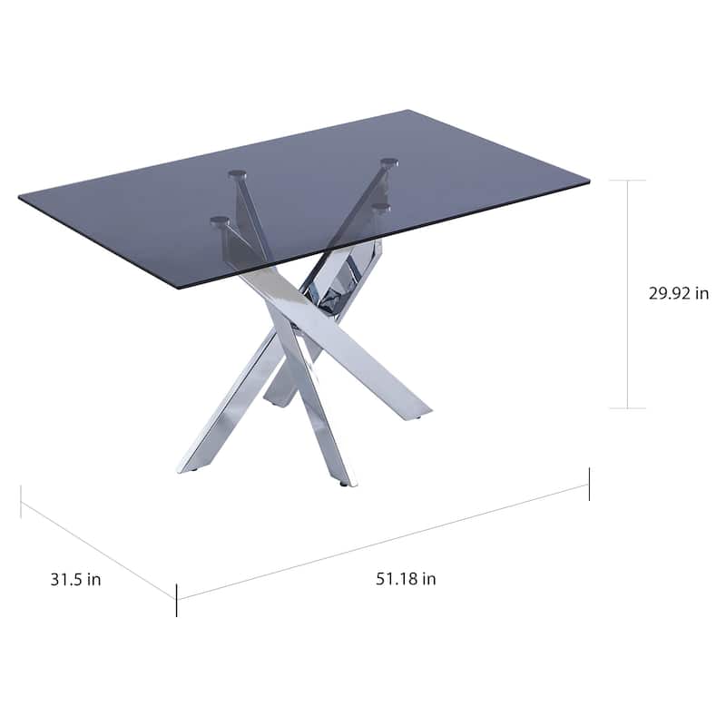 Somette Gene 51 inch Dining Table - chrome