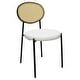preview thumbnail 9 of 92, Leisuremod Euston Modern Velvet/Leather Dining Chair - Minimalist Wicker Back Accent Chair for Home Living Room & Kitchen