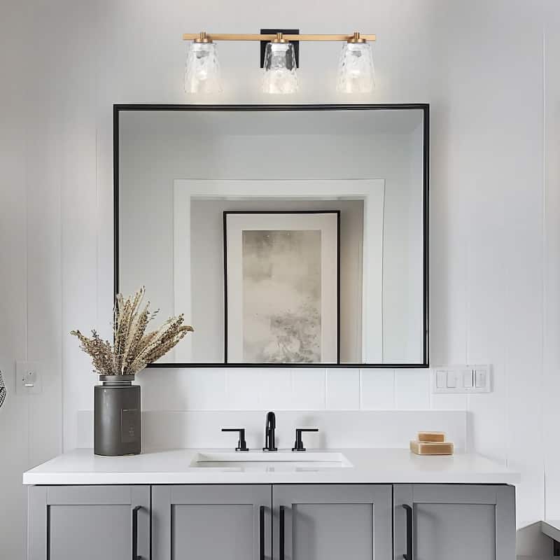 Modern Radiance 3-Light Gold Vanity Light - 22.8"L x 5.9"W x 7.5"H