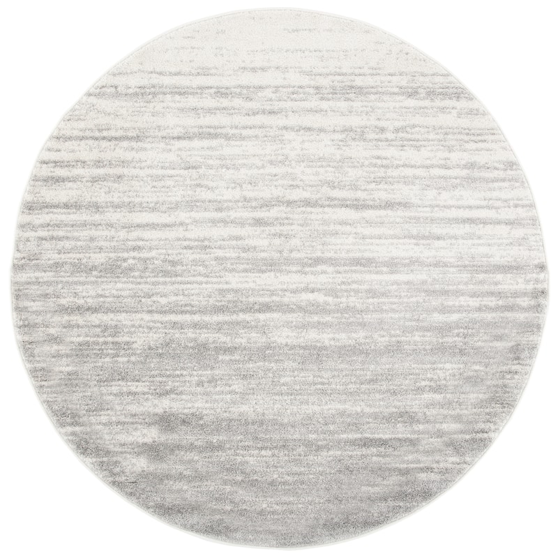 SAFAVIEH Adirondack Vera Modern Ombre Distressed Area Rug - 10' Round - Ivory/Silver