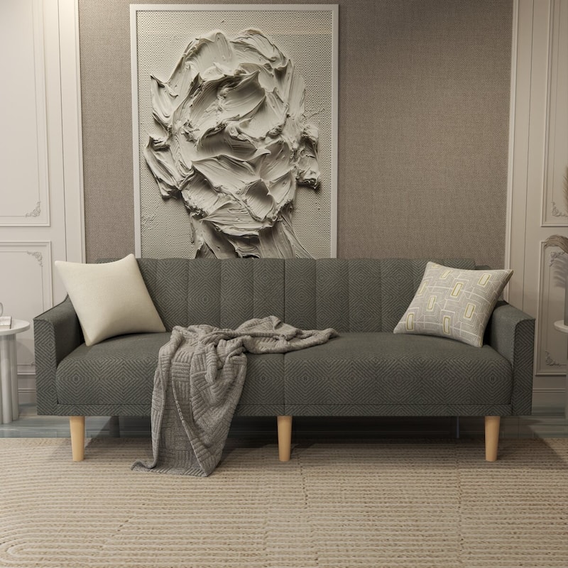 74.02" Modern Velvet Sofa Bed with Adjustable Backrest