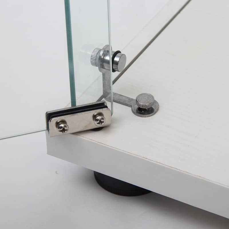 Glass Display Cabinet with Doors & Locks, Acrylic Shelves, Floor Standing Storage Showcase for Home or Office