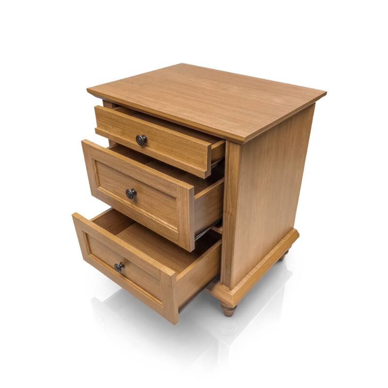 247 Shop At Home Lane Classic Traditional 3-Drawer Nightstand