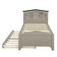 preview thumbnail 7 of 12, Gray Twin Size Wood Platform Bed with House-Shaped Headboard and Trundle