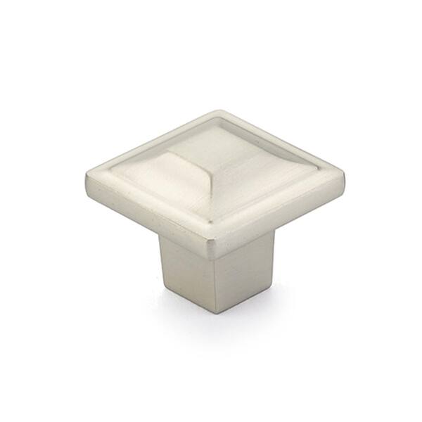 slide 2 of 11, Schaub and Company Menlo Park 1-1/4 Inch Square Pyramid Cabinet Knob Satin Nickel