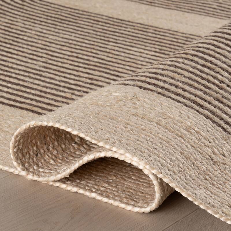 Padma Lakshmi Mysore Hand-Braided Jute Oval Striped Rug