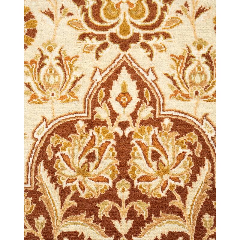 Overton Handknotted Wool Traditional Oriental Ivory Area Rug - 6' x 9'
