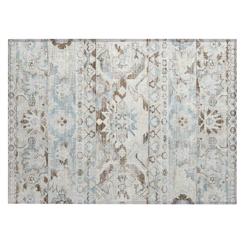 Machine Washable Indoor/ Outdoor Traditional Hudson Chantille Rug