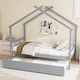 preview thumbnail 9 of 49, Roof styled wooden bed with trundle