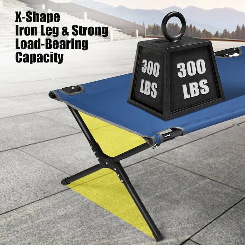 Gymax Folding Camping Cot & Bed Heavy-Duty for Adults Kids w/ Carrying