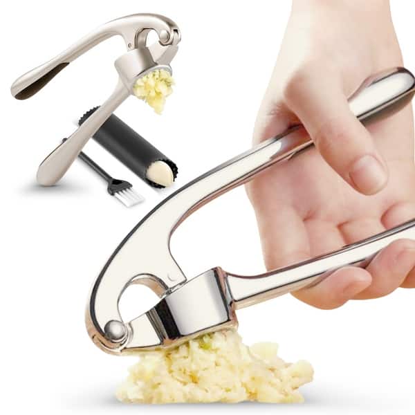 Cheer Collection Premium Garlic Crusher Heavy Duty Garlic Press with Easy Clean Design
