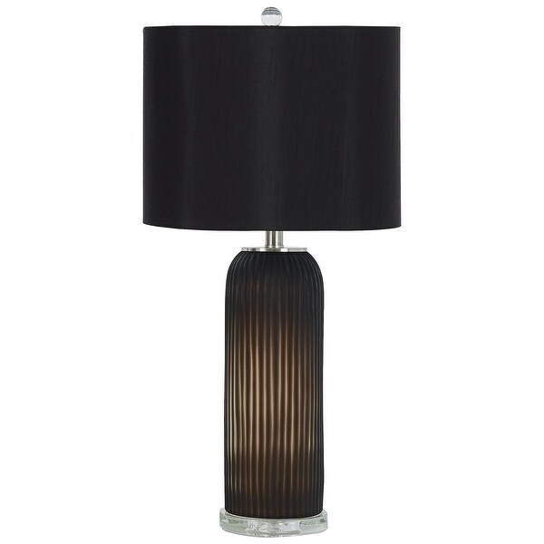 Abaness Contemporary Black Glass Table Lamp - Set of 2 - 14"W x 14"D x 29"H. Opens flyout.
