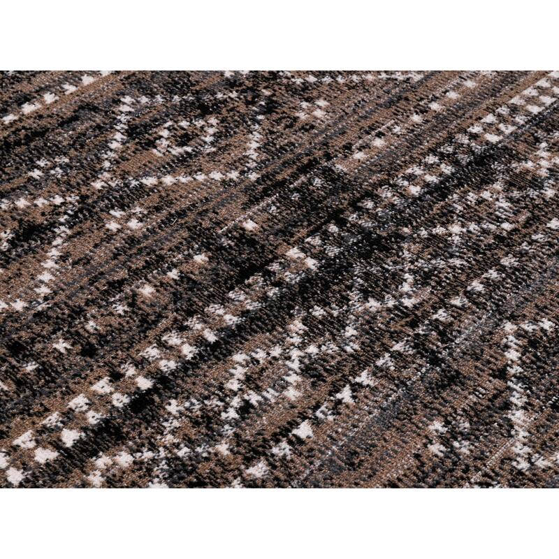 Desire Collection Abstract Brown/Black Area Rug