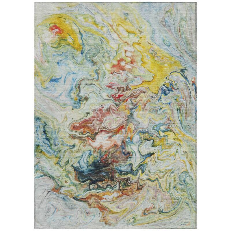 HomeRoots Abstract Transitional Rectangle Outdoor Rug