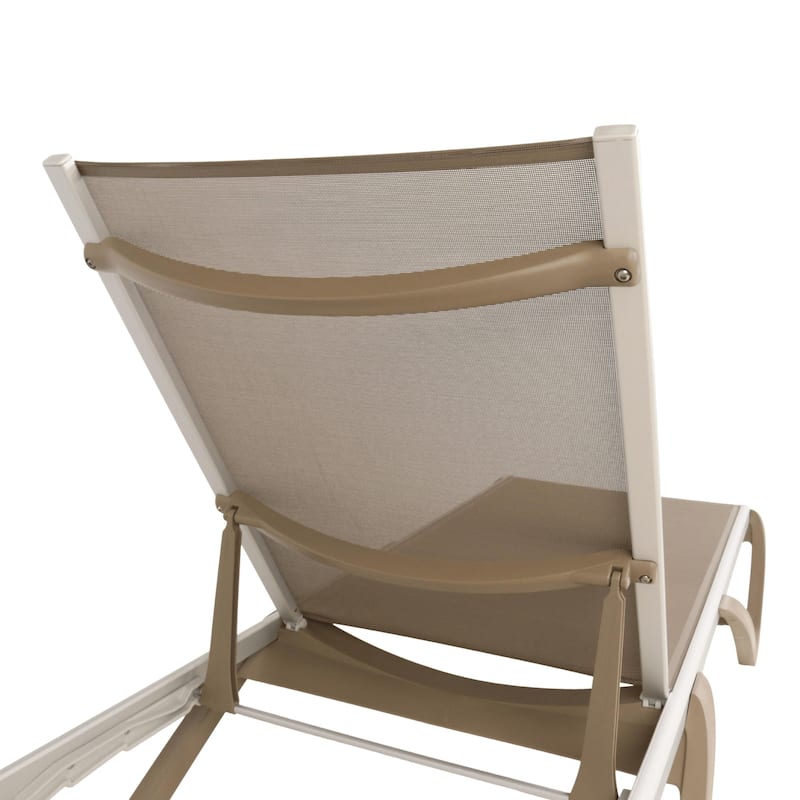 Furnish Theory Seabreeze Deck Patio Sunloungers Lounge Chairs Outdoor Chaise Lounges (Various Frame & Mesh Colors; Set of 2)