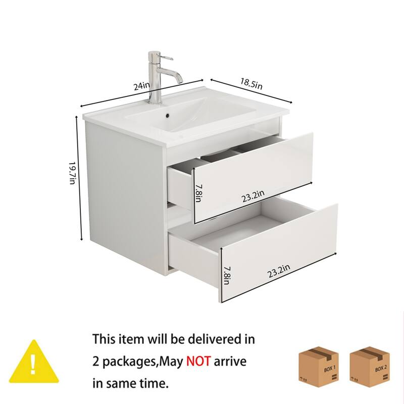 36" Bathroom Vanity Cabinet with Sink Top Combo Set, Black ,Single Sink,Shaker Cabinet with Soft Closing Door and 3 Drawers