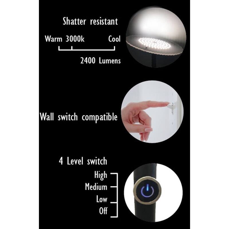SINTECHNO S-N3035F-BK Contemporary Touch LED Floor Lamp