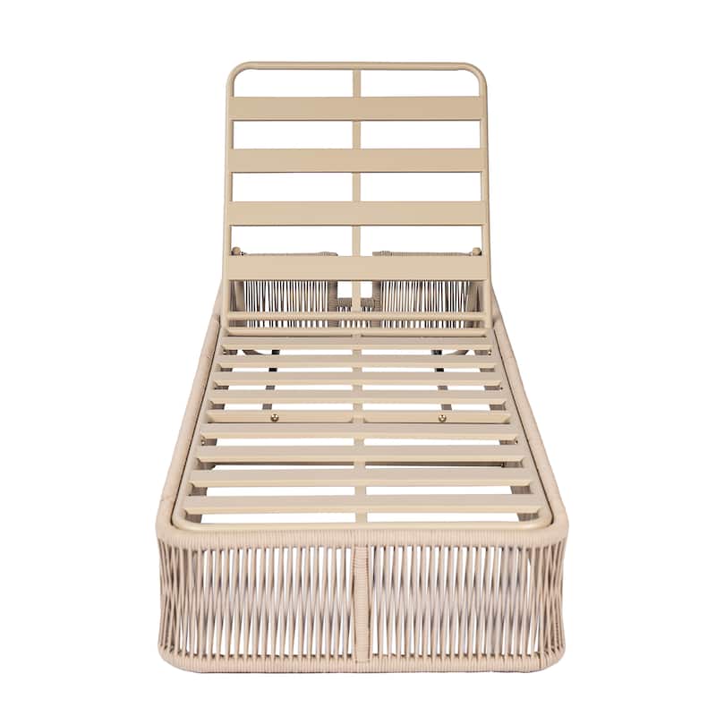 Christopher Knight Home - Solara Outdoor Adjustable Rope Base Sunlounge with Beige and White